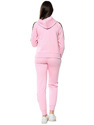 Love My Fashions® Femenino Chandal Lana Floral Lado Panel Trotar Traje Conjunto - Señoras Casual Acanalada Dobladillo Puños Desgastar - Cerrar Casual Sudadera Sudadera por Trotar Gimnasio y Ciclismo