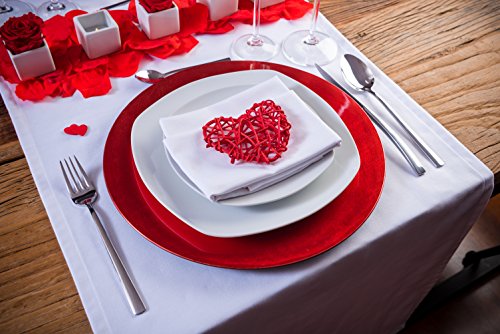 LOVERSpack Corazón romántico Decorativo de Ratan Trenzado Rojo con el podrás Decorar una Mesa romántica, una habitación, como Detalle de Boda, etc… ¿Dónde Vas a ponerlo tú?