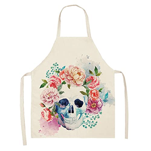 Lukery Delantal de Cocina Mujer Infantil Delantal de Barbacoa Delantal de Chef Pintura Delantales para Niño Hombre Restaurante Trabajo Cocina Hornear Jardín (Niño- 47x38cm,Acuarela)