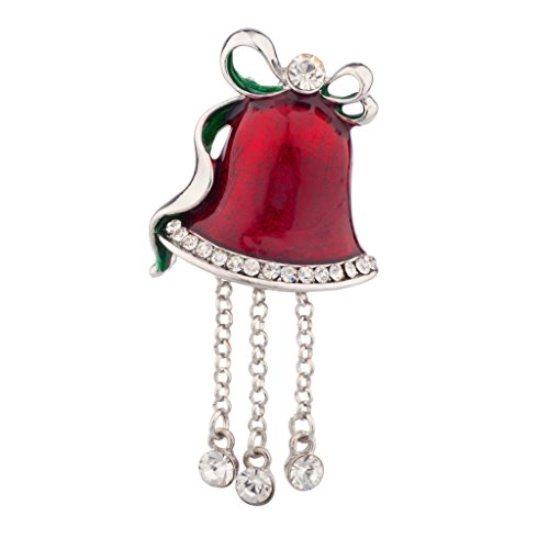 LUX accesorios Navidad Iglesia Bell Pin Broche Rojo baumelnden brillantes