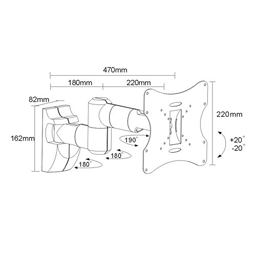 Maclean MC-503A S - Soporte de pared para pantalla TV LED LCD PLASMA para Panasonic, Philips, Loewe, Medion, Samsung, Sharp, Hisense, Hitachi, Pioneer, Haier, Xoceco, Sony, TCL, KONKA, RCA, Toschiba, Orion, Fujitsu, Asus, 23