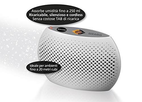 Macom Just Kitchen 870 - Deshumidificador sin Cable, Recargable, Blanco, 250 ml