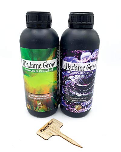 MADAME GROW Fertilizantes de Cannabis Floración - Kit de Flores - Totalmente Naturales - Floración Abundante y Gran Cosecha (2x1 L)
