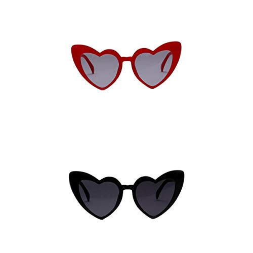 MagiDeal 2pcs Chic Heart Frame Gafas de Sol Verano de Moda Gafas de Sol Rave Club Eyewear