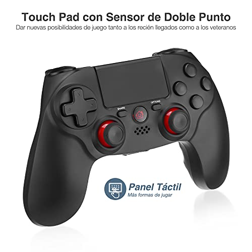 Mando Inalámbrico Play-station 4, Controlador Double Shock 4 Compatible con Consola Play-station 4 / S4 Slim / Pro, Mando para PS-4 con Sensor Giroscópico de 6 Ejes, Vibración Dual, Función de Audio