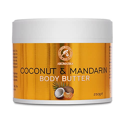 Manteca de Coco & Mandarina 250g para Cuerpo - Cuidado de Piel - Cuidado de Manos - Body Butter para Pieles Secas - Tratamiento Corporal