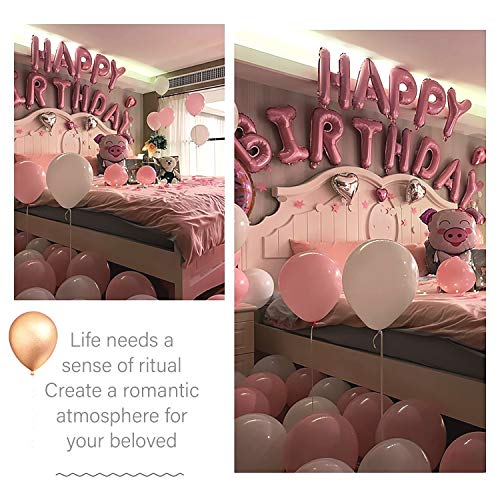 MANUKA Globos de Oro Rosa Globos con Letras de Oro Rosa de la A a la Z para Aniversarios de Boda para Fiestas de Cumpleaños para Bodas de Navidad Año Nuevo Decoraciones para Banquetes