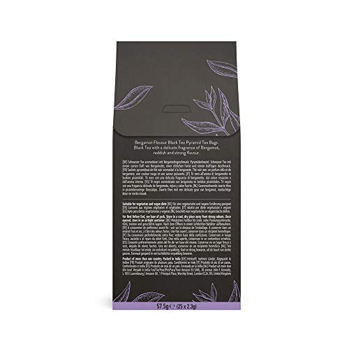 Marca Amazon – Happy Belly Select Bolsitas de té negro Earl Grey, 6 x 25 pirámides