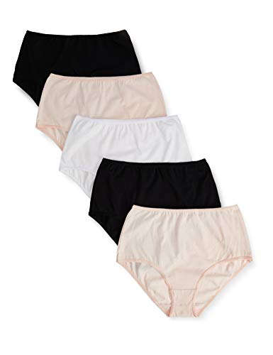 Marca Amazon - IRIS & LILLY Braguita de Talle Alto Algodón para Mujer, Pack de 5, Multicolor (Soft Pink), X-large