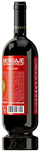 «Marca es el perfume que usas Reputación el olor que dejas» Mensaje en una Botella. Vino Tinto Premium Reserva MBS Martín Berasategui System. Etiqueta Roja PERSONALIZABLE.