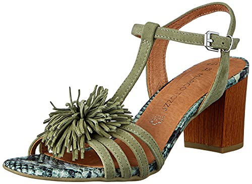 MARCO TOZZI 2-2-28385-26 Veloursleder Sandale, Sandalia con taln Mujer, Moss, 40 EU