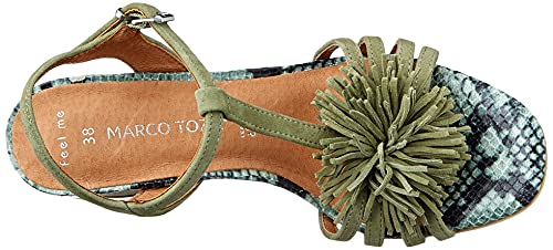 MARCO TOZZI 2-2-28385-26 Veloursleder Sandale, Sandalia con taln Mujer, Moss, 40 EU