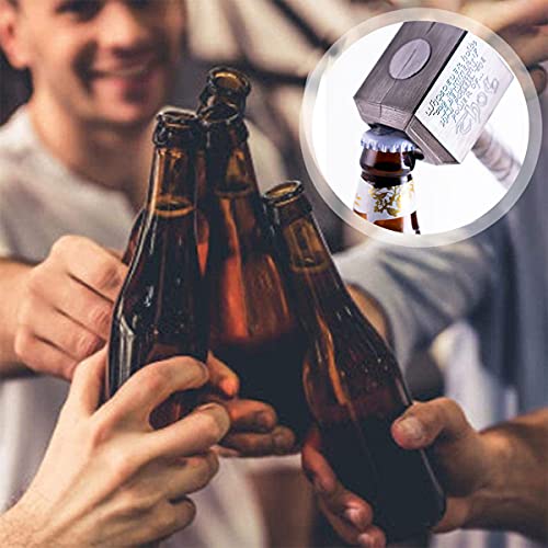 Martillo Thor Abrebotellas de Cerveza, Abridor de Botellas de Martillo Thor, Regalo para Los Amantes de La Cerveza, Abridor de Cerveza y Bebida para Bar,Fiesta,BBQ (Plateado)