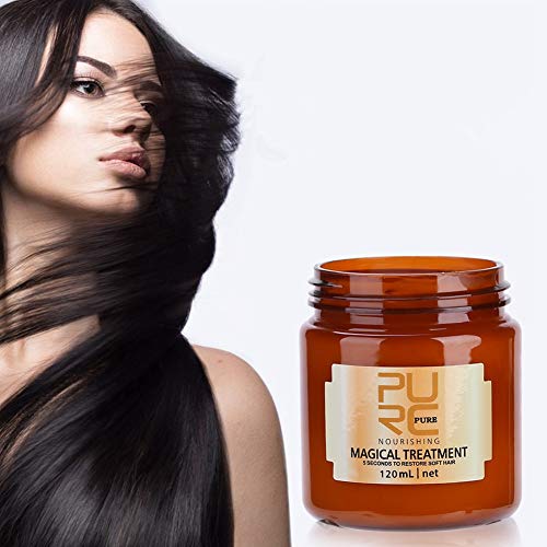 Máscara Mágica para el Cabello de 120 ml, Qkiss Máscara para pelo de Tratamiento, Humedad Profunda Repara el Cabello Dañado o Seco y Mejora el Brillo y la Suavidad para el Cabello Seco y Dañado