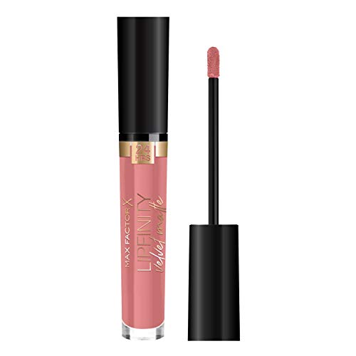 Max Factor Lipfinity Velvet Matte Posh Pink 45 – Pintalabios líquido con acabado mate en rosa intenso – Con aceite de coco nutritivo – Dura hasta 24 horas