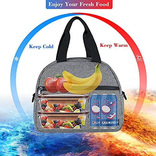 MAXTOP Bolsa de almuerzo aislada bolsa termica porta alimentos con bolsillo frontal y bolsa interior de malla bolsa más fresca, regalos para adultos, mujeres hombres trabajo universidad picnic