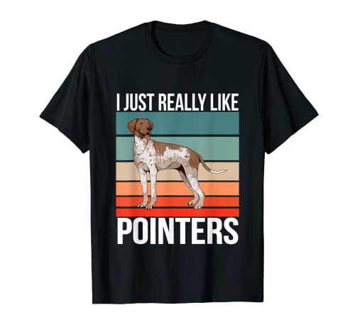 Me gusta mucho Pointers Retro Dueño Perro Pointer inglés Camiseta