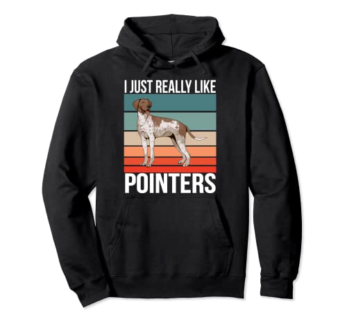 Me gusta mucho Pointers Retro Dueño Perro Pointer inglés Sudadera con Capucha