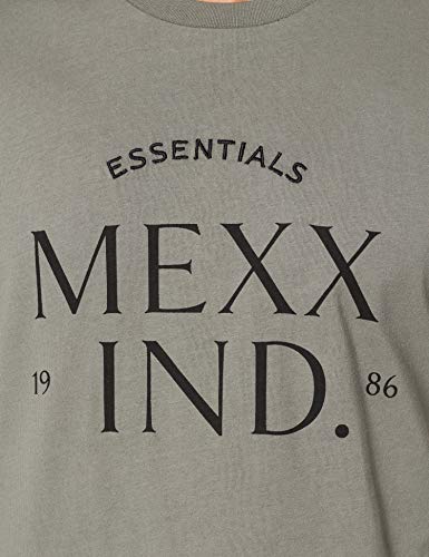 Mexx Crewneck Print T-Shirt Camiseta con Cuello Redondo, Gris Oscuro, XL para Hombre