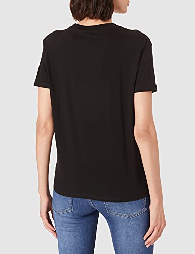 Mexx Organic Cotton T-Shirt Camiseta, Negro, L para Mujer
