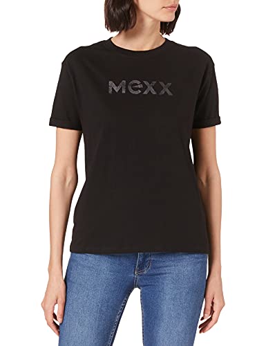 Mexx Organic Cotton T-Shirt Camiseta, Negro, L para Mujer