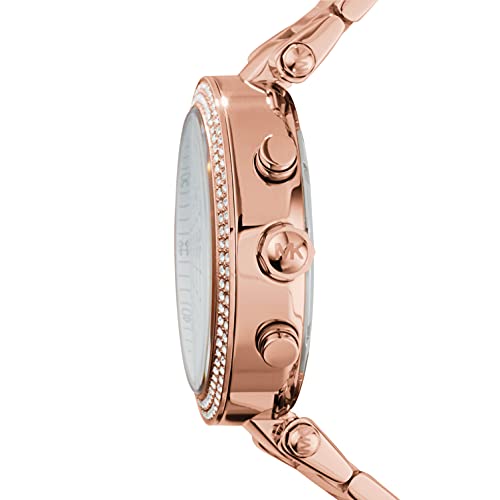 Michael Kors Reloj para Mujer PARKER, Caja de 39 mm, Movimiento Cronógrafo, Correa de Acero Inoxidable, Oro Rosa