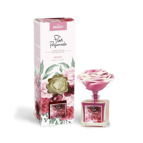 Mikado Ambientador Flor Perfumada 90ml, Difusor de Flores Perfumadas, Uso Para Hogar (Rosas)