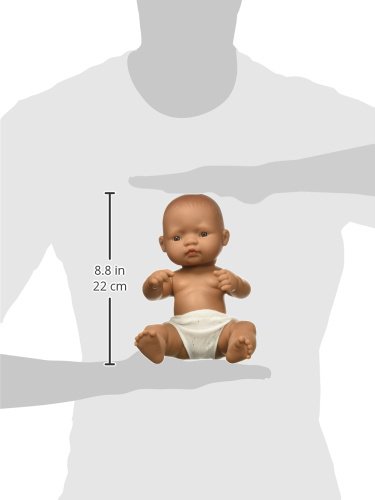 Miniland – Muñeca bebé Latina Niña de Vinilo Suave de 32cm con rasgos étnicos y sexuado para el Aprendizaje de la Diversidad con Suave y Agradable Perfume. Colección de Diferentes etnias y sexos.