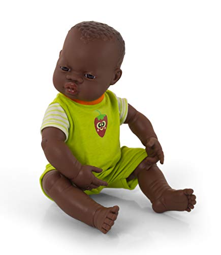 Miniland- Recién Nacido Africano Niño 40cm Muñeco, Color Real (31003)