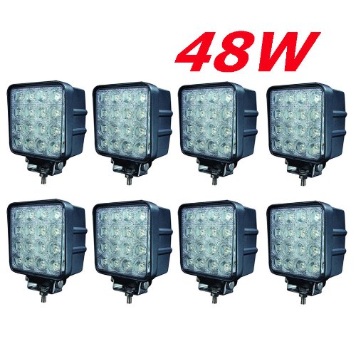 Miracle 48W Led Faro de Trabajo Luz Faro Coche Moto luces antiniebla Blanca Lámpara (8 piezas)