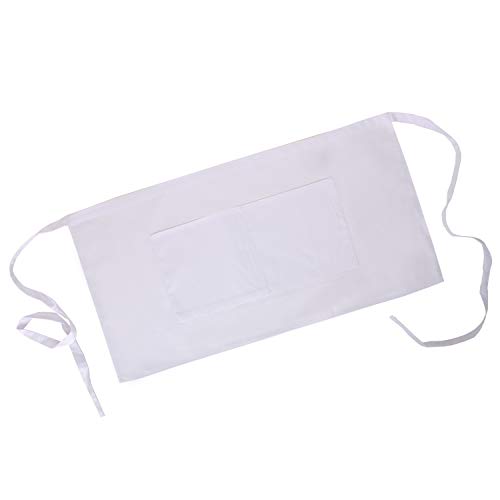 MISEMIYA - Delantal Corto con Bolsillo Delantal Cocina Delantal Mujer HOGAR RESTAURACION PANADERIA 40mmx70mm - Ref.860 - Blanco, Pack*1