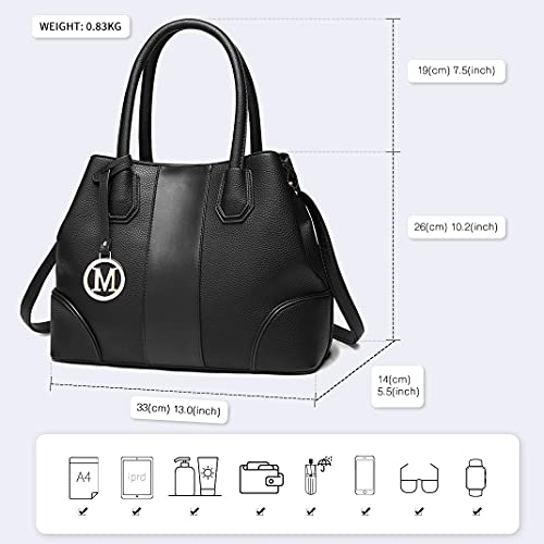 Miss Lulu Look de cuero Bolso de hombro Diseño elegante Manija superior Moda Bolsos de mano para mujeres (negro)