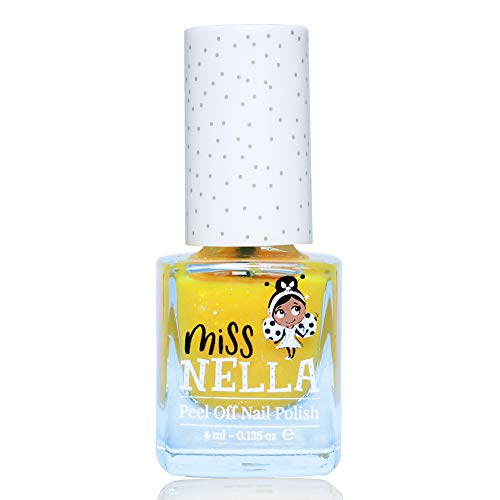 Miss Nella HONEY TWINKLES- Esmalte especial para uñas con brillos para niños, fórmula despegable, a base de agua y sin olor