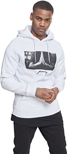 Mister Tee Pray Hoody Sudadera con Capucha, Blanco (White), XL para Hombre