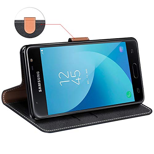 MOBESV Funda para Samsung Galaxy J3 2017, Funda Libro Samsung J3 2017, Funda Móvil Samsung Galaxy J3 2017 Magnético Carcasa para Samsung Galaxy J3 2017 Funda con Tapa, Elegante Negro