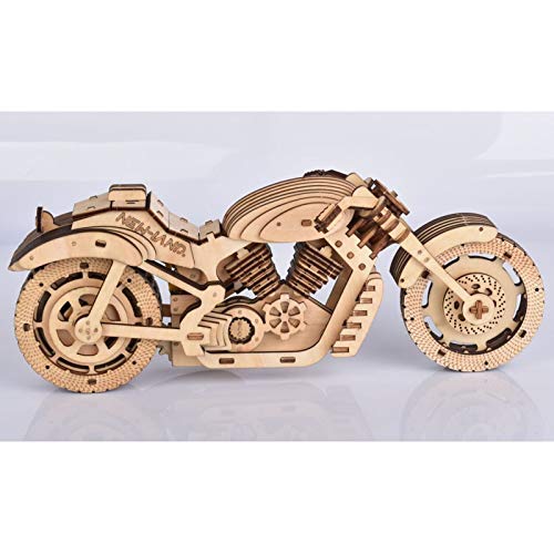 MOEGEN 187 piezas de puzle 3D de madera cortada a láser, modelo de construcción, regalo para niños y adultos, moto