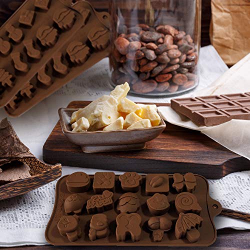 Moldes de Silicona Para Caramelos y Chocolates: Molde Flexible Para Caramelos Duros o Gomosos | Nuevas Formas | Moldes Para Hornear Para Muffins, Dulces y Chocolates - Diseño de Navidad, 6 Pzas