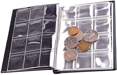 Monedas Coleccion, MOPOIN 2 Pack Album Para Monedas, 240 Bolsillos ÁLbum De Monedas, Colección De Monedas De Cuero Pu Para Coleccionistas De Monedas (Negro)