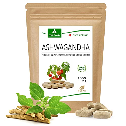 MoriVeda® - Ashwagandha tabletas 1000 mg o cápsulas 600 mg - ingredientes naturales - cereza de invierno, ginseng indio (120 tabletas)