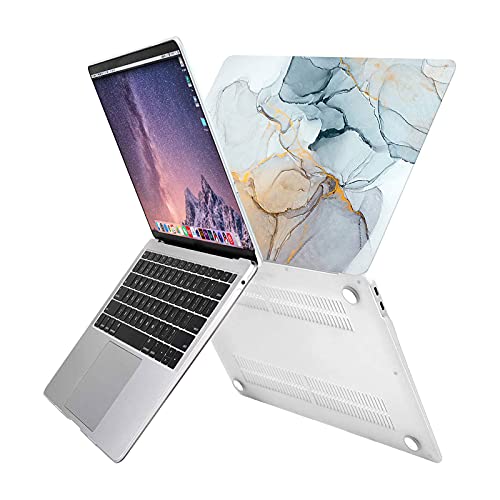 MOSISO Funda Dura Compatible con MacBook Air 13 Pulgadas 2021-2018 A2337 M1 A2179 A1932, Carcasa Rígida de Plástico&Cubierta para Teclado&Protector de Pantalla, Mármol MO-MBH190