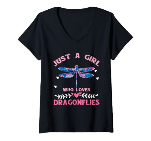 Mujer Mujeres niñas regalo encantador animal Libellula Camiseta Cuello V