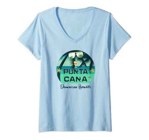 Mujer Punta Cana 2021 | República Dominicana Viaje Vacacional Camiseta Cuello V