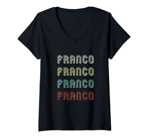 Mujer Regalo para Franco Hombres Nombre Retro Vintage Divertido Camiseta Cuello V