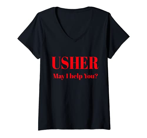 Mujer Usher Camisa Uniforme Camiseta Cuello V