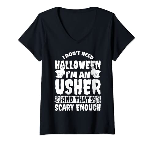 Mujer USHER Halloween Divertido Camiseta Cuello V