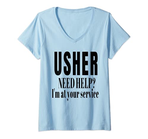 Mujer Usher Uniforme Camisa para Cristianos Regalo de la Iglesia Hombres y Mujeres Camiseta Cuello V