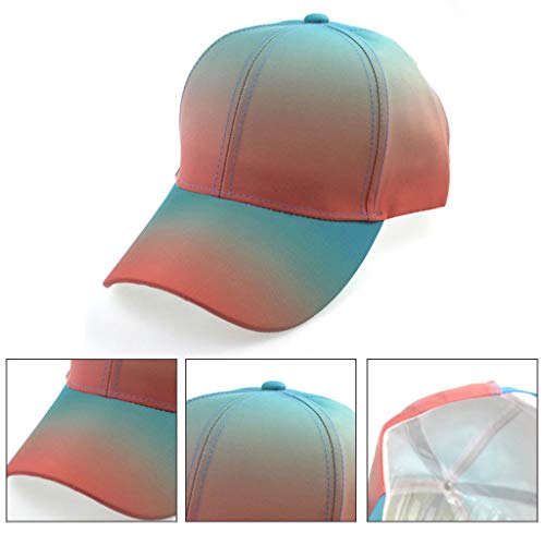 Mujeres Hombres Verano Personalidad Hip Hop Sombrero De Béisbol Contraste Color Gradient Rainbow Ajustable Snapback Gorra, Preguntas frecuentes:, Large