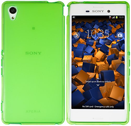 mumbi Funda Compatible con Sony Xperia M4 Aqua Caja del teléfono móvil, Verde Transparente