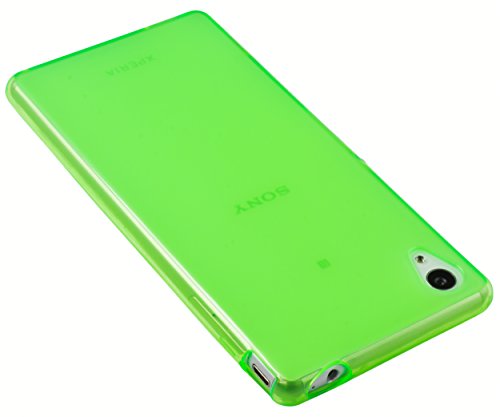 mumbi Funda Compatible con Sony Xperia M4 Aqua Caja del teléfono móvil, Verde Transparente