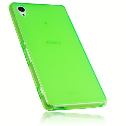 mumbi Funda Compatible con Sony Xperia M4 Aqua Caja del teléfono móvil, Verde Transparente